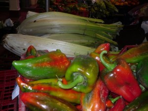 Peppers and chard in Logrono market