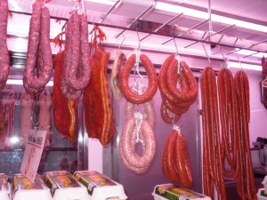 Sausages in Logrono market